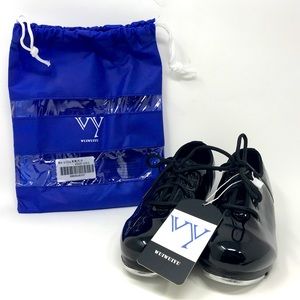 WUIWUIYU Lace Up Tap Dancing Shoes, Unisex Kid's Size 12(B)31  - Black